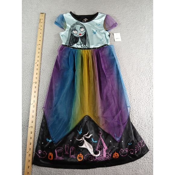 Nightmare Before Christmas Costume Girls Medium Halloween Kids Long Sally NWT - Picture 6 of 10